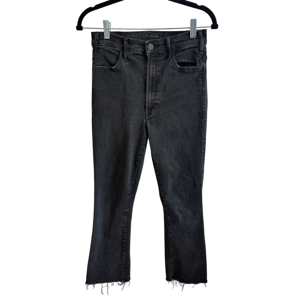 Mother The Hustler Ankle Fray in Not Guilty Black Denim Jeans Sz 28 Great!